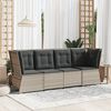 vidaXL Patio Sofa Light grey PE rattan One size Modular Garden Sofa