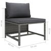 vidaXL Garden Lounge Set Grey PE rattan, powder-coated steel Medium