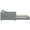 vidaXL Daybed With Trundle Light Gray Polyester, metal, wood, plywood, foam