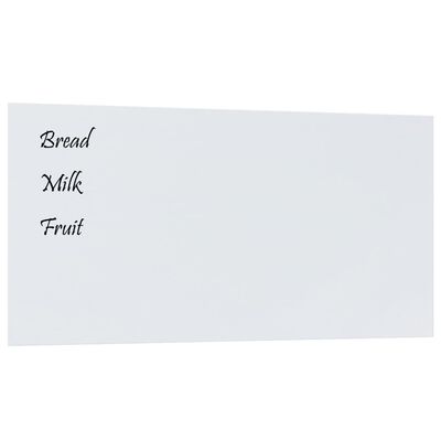 vidaXL Wall-mounted Magnetic Board White 39.4"x19.7" Tempered Glass