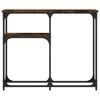 vidaXL Console Table Smoked oak Engineered wood, metal Narrow