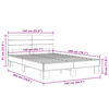vidaXL Bed Frame Black Engineered wood, metal 55.1x78.7 in Modern