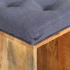 vidaXL Hall Bench Natural wood, Grey Solid mango wood, 100% polyester fabric