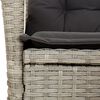vidaXL Reclining Garden Chair Set of 2 Light grey PE rattan Regular