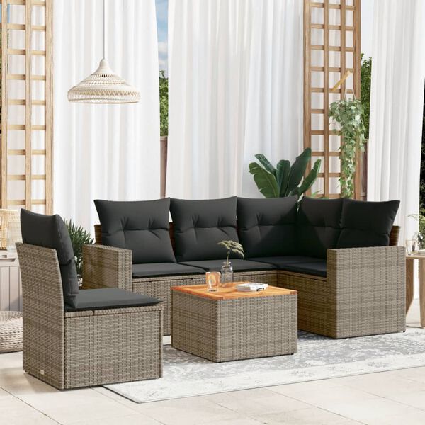 vidaXL Garden Sofa Set Grey