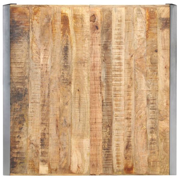 vidaXL Coffee Table Natural wood and grey Rough Mango Wood, Steel Large