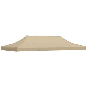 vidaXL Party Tent Roof 19.7'x9.8' Beige 0.9 oz/ft&sup2;