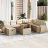 vidaXL Garden Sofa Set Beige Poly Rattan Large Modular Garden Sofa Set