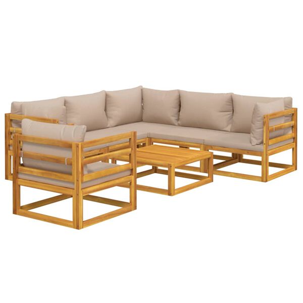vidaXL Garden Lounge Set Taupe Solid Acacia wood Large Modular