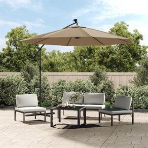 vidaXL Cantilever Garden Parasol Taupe Polyester, Steel 118.1 in