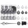 vidaXL Artificial Pre-lit Christmas Tree with Ball Set Silver 82.7" PET