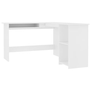 vidaXL Corner Desk White Engineered wood Medium Corner Desk