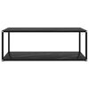 vidaXL Coffee Table Black Tempered glass, powder-coated steel Medium