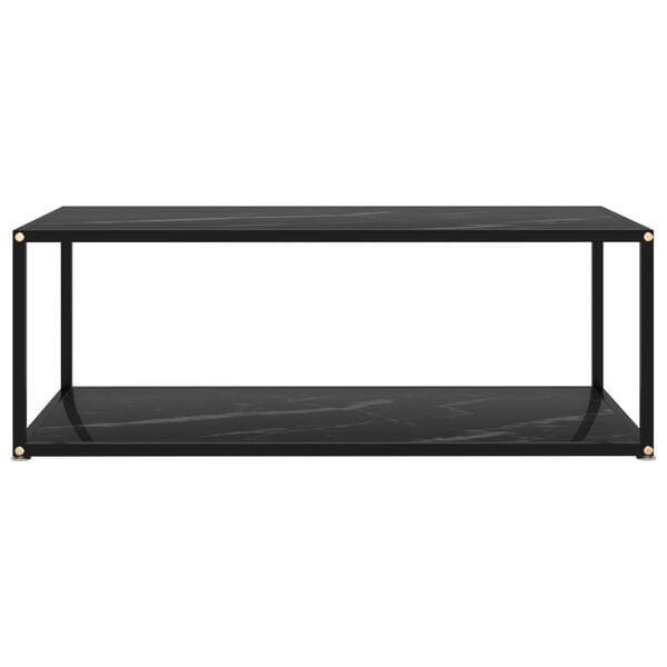 vidaXL Coffee Table Black Tempered glass, powder-coated steel Medium