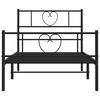 vidaXL Bed Frame Black Powder-Coated Steel Twin Bed Frame Rectangular