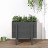 vidaXL Garden Planter Grey Solid pinewood Large Decorative Inlays