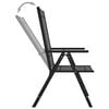 vidaXL Garden Chair Set of 6 Black Aluminum Standard Foldable