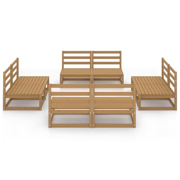 vidaXL Garden Lounge Set Honey Brown Solid Pinewood Medium Modular