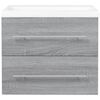 vidaXL Sink Cabinet With Basin Grey Sonoma, White Engineered wood, Ceramic