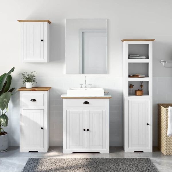 vidaXL Bathroom Furniture Set White and Brown