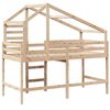 vidaXL Loft Bed Pine Solid pine wood 31.5 x 79 in Loft Bed Rectangular