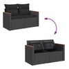 vidaXL Garden Sofa Set Black PE rattan Large Modular Garden Sofa Set