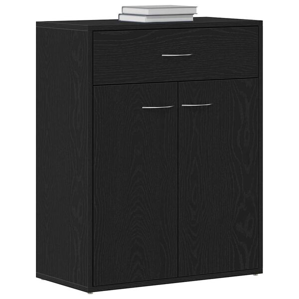 vidaXL Sideboard Black Oak 23.62 x 11.81 x 29.53 in Engineered Wood