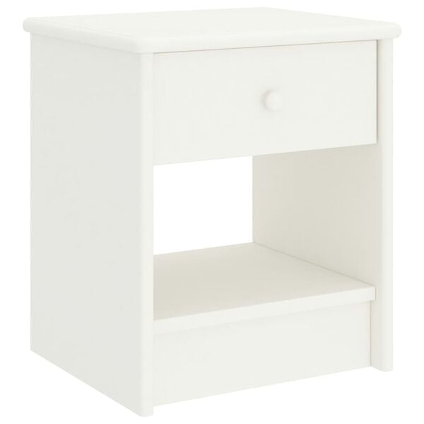 vidaXL Bedside Cabinet White Solid Pine Wood Small Bedside Cabinet