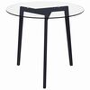 vidaXL Dining Table Transparent and black Tempered glass, iron Medium