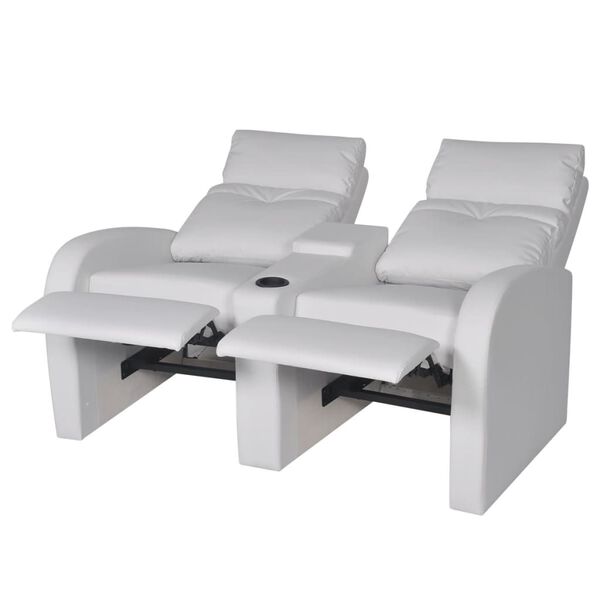 vidaXL Recliner 2-seat Artificial Leather White
