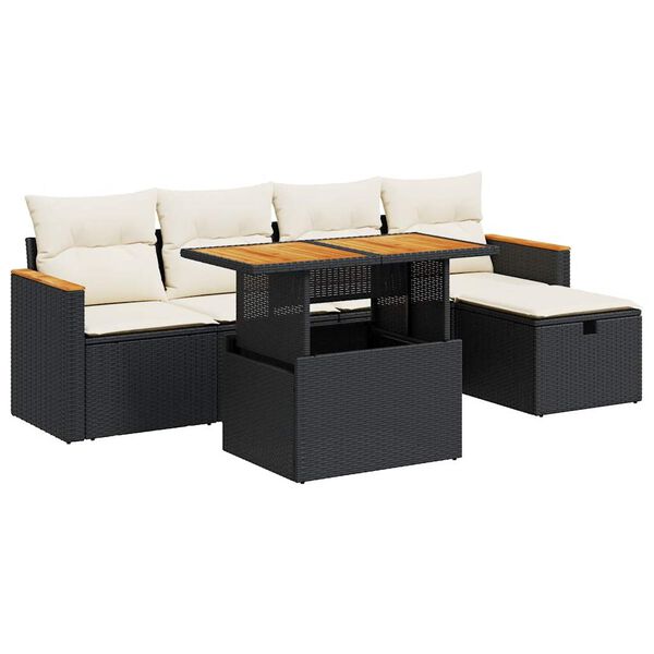vidaXL Garden Sofa Set Black