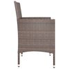 vidaXL Garden Chair And Stool Set of 4 Brown Poly Rattan Medium