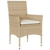 vidaXL Patio Chairs with Cushions 2 pcs Beige Poly Rattan