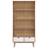 vidaXL Bookcase Brown and White Solid pine wood, engineered wood Medium