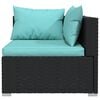 vidaXL Garden Lounge Set Black and water blue