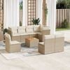 vidaXL Garden Sofa Set Beige, Brown, Cream White PE Rattan Large