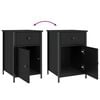 vidaXL Bedside Cabinet Black Engineered wood, Iron Standard