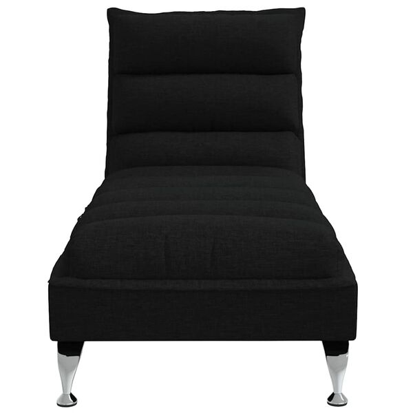 vidaXL Massage Chaise Lounge Black