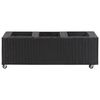 vidaXL Garden Raised Bed with 3 Pots 39.4"x11.8"x14.2" Poly Rattan Black