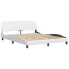 vidaXL Bed Frame "Viana" with LED without Mattress White 59.8"x79.9"