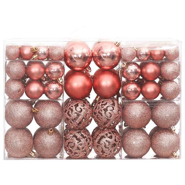 vidaXL Christmas Bauble Set of 100 Pink and Rose Polystyrene (PS)