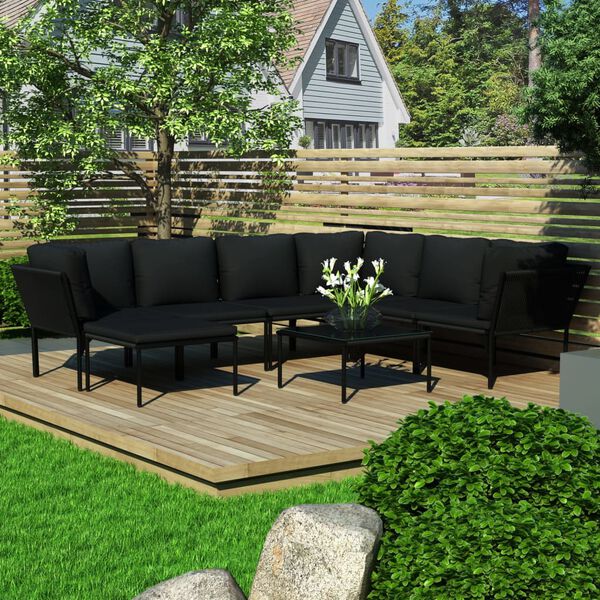 vidaXL Garden Lounge Set Black and Anthracite