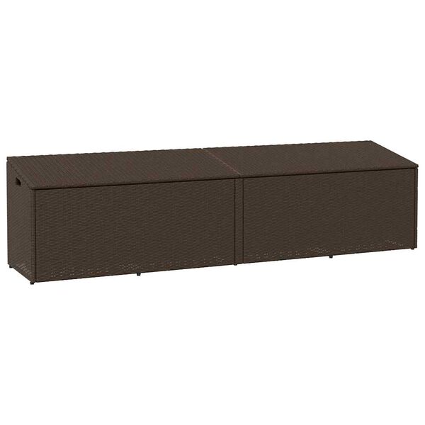 vidaXL Garden Storage Box Brown PE rattan 86.6 in x 19.7 in x 22.8 in