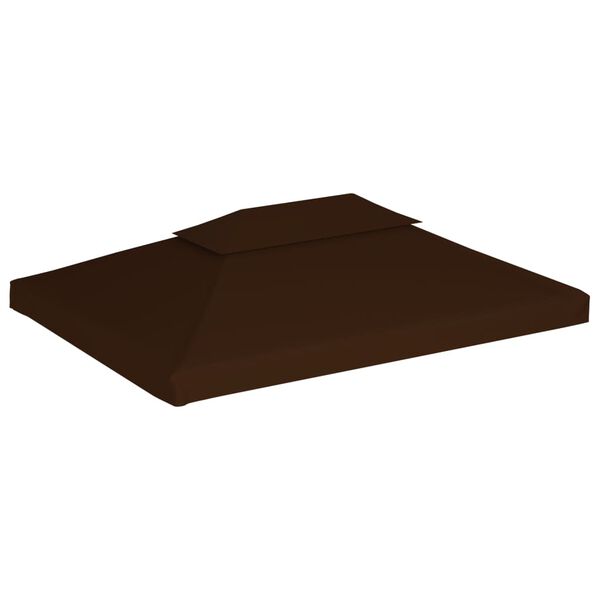 vidaXL 2-Tier Gazebo Top Cover 9.1 oz/yd&sup2; 13.1'x9.8' Brown