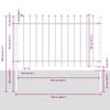 vidaXL Garden Fence 9 pcs Grey 50.20 x 2.62 ft Powder-coated Steel