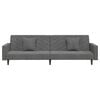 vidaXL Sofa Bed Dark grey Velvet (100% polyester), wood, plastic 2-Seater