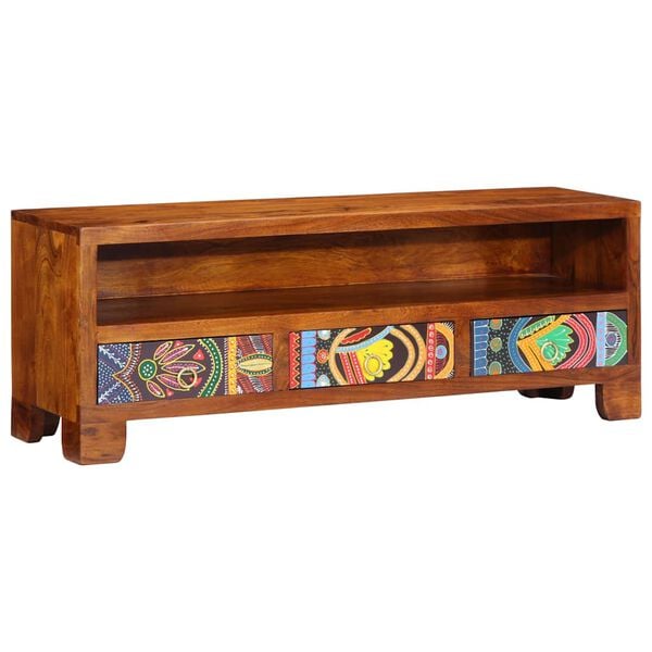 vidaXL TV Cabinet Multicolor Solid Acacia Wood TV Cabinet Rectangular