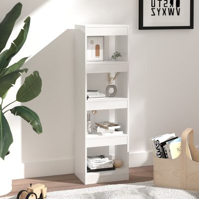 vidaXL Book Cabinet/Room Divider High Gloss White 15.7"x11.8"x53.1"