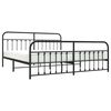 vidaXL Bed Frame Black Powder-Coated Steel Double Bed Durable