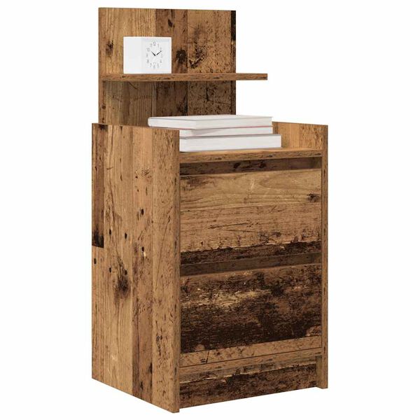 vidaXL Bedside Cabinet Old wood Engineered wood Medium Bedside Cabinet